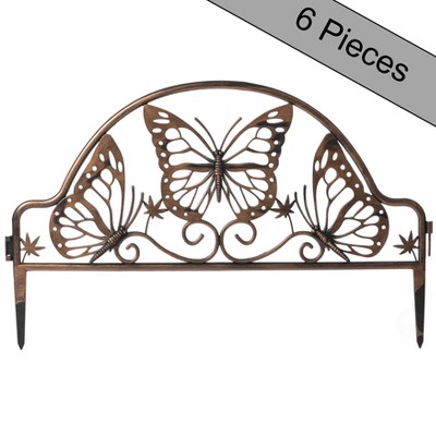 Gardenised Decorative Butterfly Design Plastic Fence Garden Edging Landscape Border Path Panel, Pack of 6