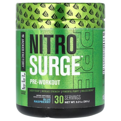 Jacked Factory Nitro Surge, Pre-Workout, Blue Raspberry, 9.21 oz (261 g)