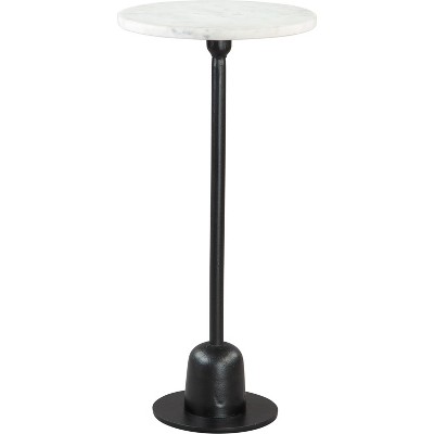 Isabella Side Table Marble White - ZM Home: Modern Aluminum Frame, Powder-Coated Finish, 25.2" Height