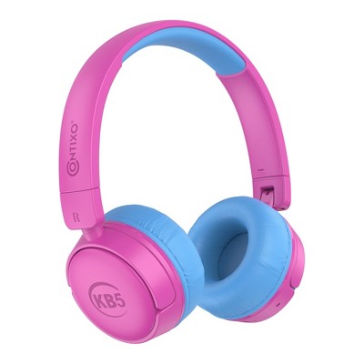 Contixo KB05 Kids Bluetooth Wireless Headphones -Volume Safe Limit 85db -On-The-Ear Adjustable Headset (Pink)