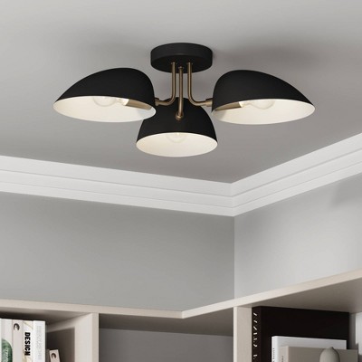Nathan James Argo Flush Mount Black/Gold
