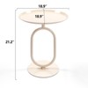 MAYEERTY 24''H Lantern-Shaped Metal End Table, Small Round Side Table, Modern Coffee Drink Cocktail Table for Living Room Corners Small Spaces - 3 of 4