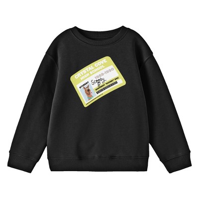 Scooby Doo Scooby's Crystal Cove High School ID Youth Black Crew Neck Sweatshirt