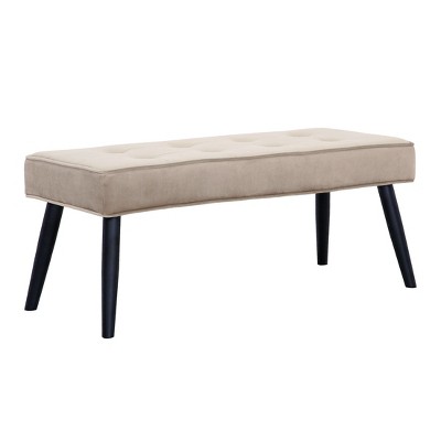 WestinTrends Velvet Tufted Bedroom Bench for Living Room & Entryway