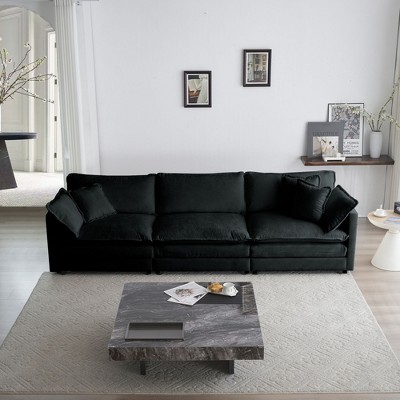 NicBex Couches for Living Room 41.4" Single Deep Seat Sofa Chenille Upholstered Armchair 1 Seater Reading Chair With 1 Pillow for Bedroom