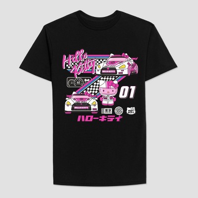 Men's Sanrio Hello Kitty Racing Short Sleeve Graphic T-Shirt - Black