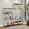ROOMTEC Glass Display Cabinet, Double Doors, Floor Standing Display Cage, for Living Room Bedroom Office,  Black - 2 of 4