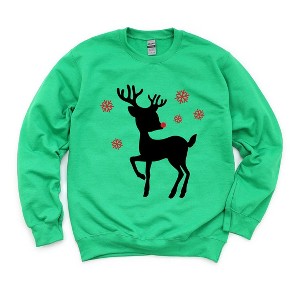 Simply Sage Market Women's Graphic Sweatshirt Rudolph Reindeer - 1 of 4