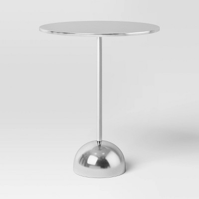 Optimistic Pedestal Metal Accent Table Chrome - Room Essentials™