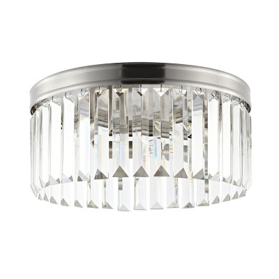 Ruslen 3 Light 13" Flush Mount - FLU4050 - Nickle - Safavieh