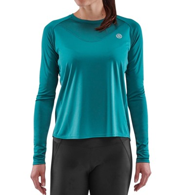 SKINS SERIES-3 Women's  Long Sleeve Active Top-50+ UPF, Moisture-Wicking for Running, Pickleball & Basketball Teal Small