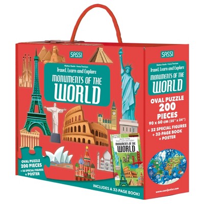 Sassi: Travel, Learn & Explore - Monuments Puzzle, 32pg Facts Book & Poster