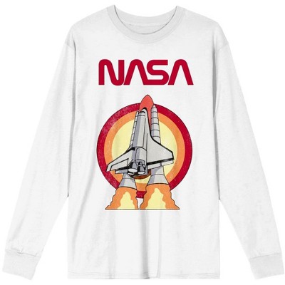 NASA Rocket Women's White Long Sleeve Shirt