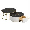 Conner Modern Round Nesting Coffee Table with Storage Drawer in Living Room, Indoor Furniture - Maison Boucle - 4 of 4