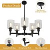 Whizmax Farmhouse Pendant Light with Clear Glass Barrel Lights, Classic Black, For Dining Room, Living Room, Bedroom, Kitchen - 4 of 4