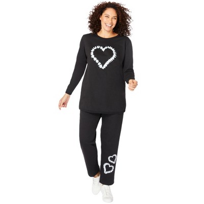 Woman Within Plus Size Petite Fleece Sweatshirt Set