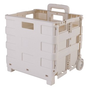 Simplify Portable Folding Jumbo Shopping Utility Cart White Kennedy International: Foldable Grocery Cart with Wheels - 1 of 4
