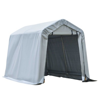 Outsunny Outdoor Walk-In Tunnel Greenhouse Hot House with Roll-up Windows, Zippered Door, PE Cover