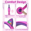 FosPower Wired Kids Headphones with Cord, LED Cat Ears, Foldable Light Up On Ear Headphones for Kids School iPad Tablet with 3.5mm, Heart Pink/Purple - 2 of 4