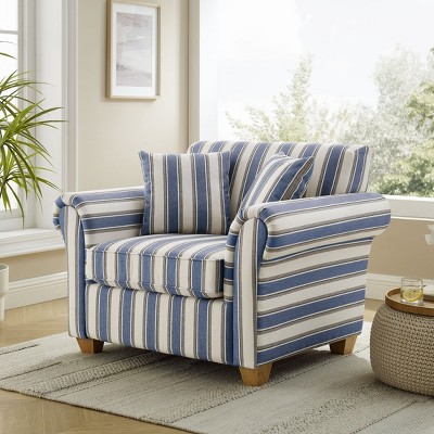 VANOMi 40.94'' Oversized Accent Chair with Stripe Pattern, Striped Fabric Armchair