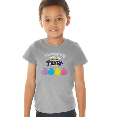 Easter Hanging With My Peeps Kids T Shirt for Toddlers, Athletic Heather