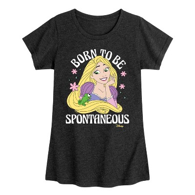 Girls' - Disney Princess - Rapunzel Born To Be Spontaneous Fitted Short Sleeve Graphic T-Shirt