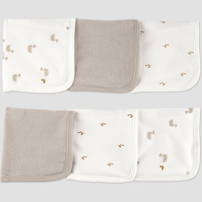 Carter's Just One You®️ Baby Duck Washcloth - Gray: Cotton Terry Animal Print 9"x9"
