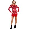 Tipsy Elves Women's Red Reindeer Sweater Dress - Fair Isle Holiday Sweater - 3 of 4