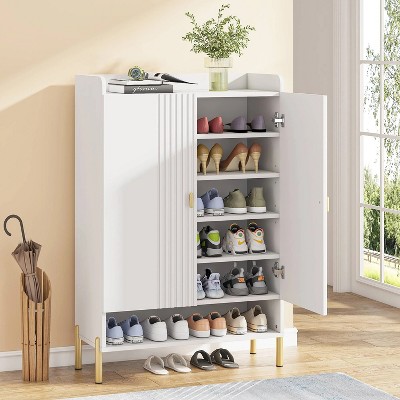 Hommoo 6-Tier Shoe Cabinet for Entryway White