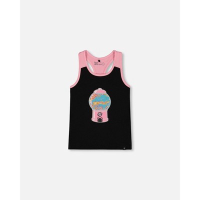 Deux par Deux Girl Organic Cotton Racerback Tank Top Candy Machine - 12 Years