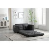 MYINDA Futon Sofa Bed, Convertible Loveseat Sleeper with Pull Out Sofa with Side Pockets Living Room, Bedroom, Dark Gray - 4 of 4