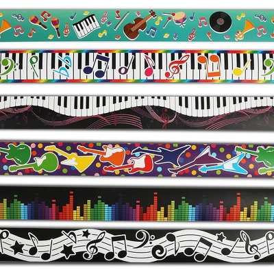 Bright Creations 78-Piece Music Note Bulletin Board Borders, Welcome Back to School (6 Designs, 13 Stripes each)