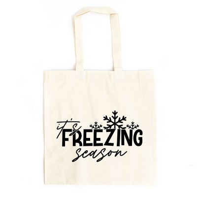 City Creek Prints It's Freezing Season Canvas Tote Bag - 15x16 - Natural