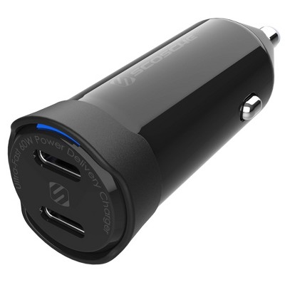 Scosche Power Volt 60W Dual USB-C Power Delivery Car Charger CPDCC60-SP: 12V Car Adapter with Quick Charge & Short Circuit Protection