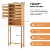 Costway Over the Toilet Storage Cabinet Tall Bathroom Bamboo Shelf Organizer Space Saver - 3 of 4