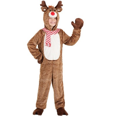 HalloweenCostumes.com X Large   Plush Reindeer Costume for Kid's, Red/White/Brown