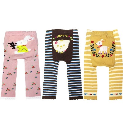 Wrapables Baby and Toddler Animal Leggings (Set of 3), 24 to 36 months, Adorable and Cute