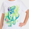 Boys' Short Sleeve Gaming Dinosaur Graphic T-Shirt - Cat & Jack™ White - 2 of 4