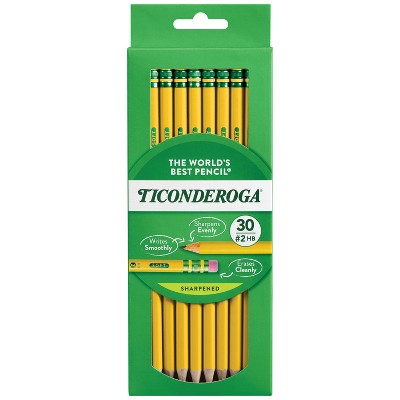 Ticonderoga 30ct Pencil Yellow: No. 2 Wood Cased Presharpened Pencils, 2.2mm Point, Stationery & Office Supplies