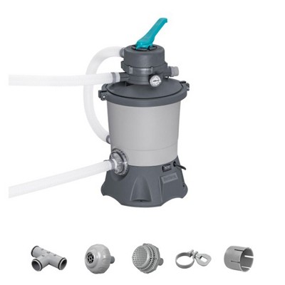 Bestway 950 Gallon Sand Filter Pool Pump for 300 to 4,800 Gallon Above Ground Outdoor Swimming Pools with Pre-Filter Strainer for Clean Water