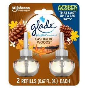 Glade PlugIns Scented Oil Air Freshener  Refills - Cashmere Woods - 1.34oz/2pk - 1 of 4