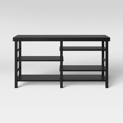 Adjustable Storage Dorm TV Stand for TVs up to 50" Black Wood Grain Finish - Room Essentials™