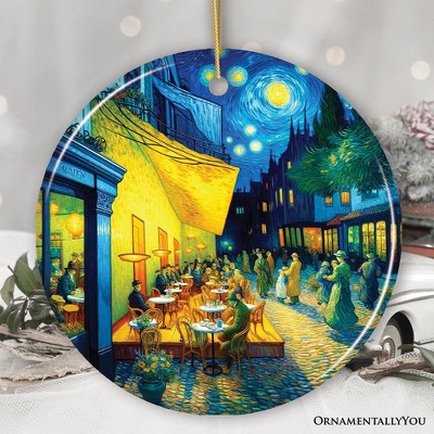 Vincent Van Gogh Cafe Terrace at Night Ceramic Ornament, Famous Painting Souvenir And Decor| OrnamentallyYou
