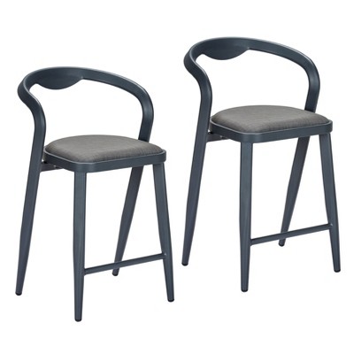 Whizmax High Bar Chairs, Patio Stools and Bar Chairs, Counter Height Bar Stools, Patio Furniture with Aluminum Frame, 2-pcs