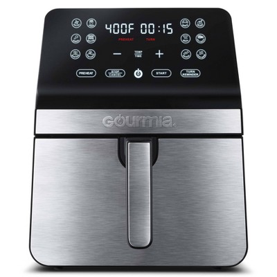 Gourmia 8qt Digital Air Fryer, with 12 One-Touch Functions & Guided Cooking - Stainless Steel: Kitchen Appliance