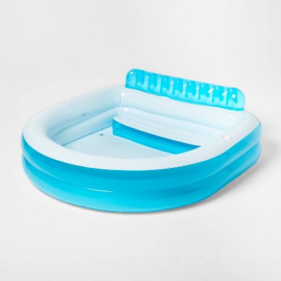 Family Pool with Bench 140 Gallon Oval Kiddie Pool - Sun Squad™