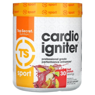 Top Secret Nutrition Cardio Igniter Pre-Workout Supplement with Beta-Alanine, L-Carnitine, and Red Beet Extract, 6.35 oz. (180g), (30 Servings) Fruit