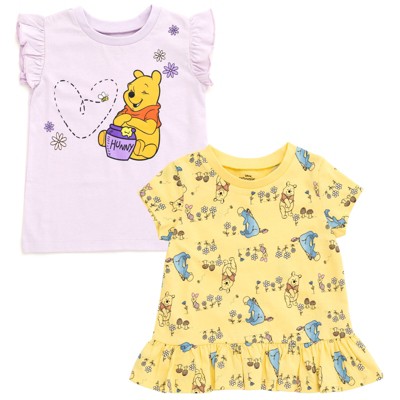 Disney Floral Baby Girls 2 Pack T-Shirts Infant