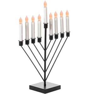 Vintiquewise Nine Branch Electric Chabad Judaica Menorah with LED Candle Design Candlestick - 1 of 4