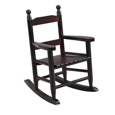 VisioGear Rocking Chair, Children's Rocking Chair with Armrests, Indoor or Outdoor Porch Rocker for Garden, Black, 14.17"*18.90"*22.44"